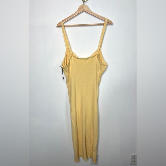 Future Collective Yellow Ribbed Crochet Maxi Dress - Picture 3 of 5